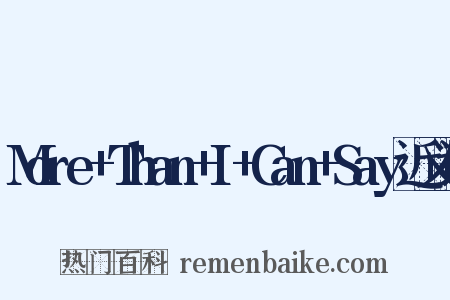 More+Than+I+Can+Say近义词是什么意思的图片